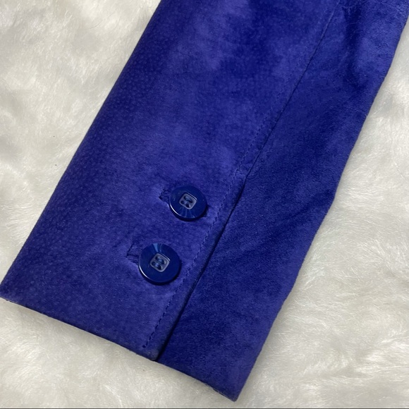 Bernardo Purple Suede Blazer Medium - Picture 11 of 13